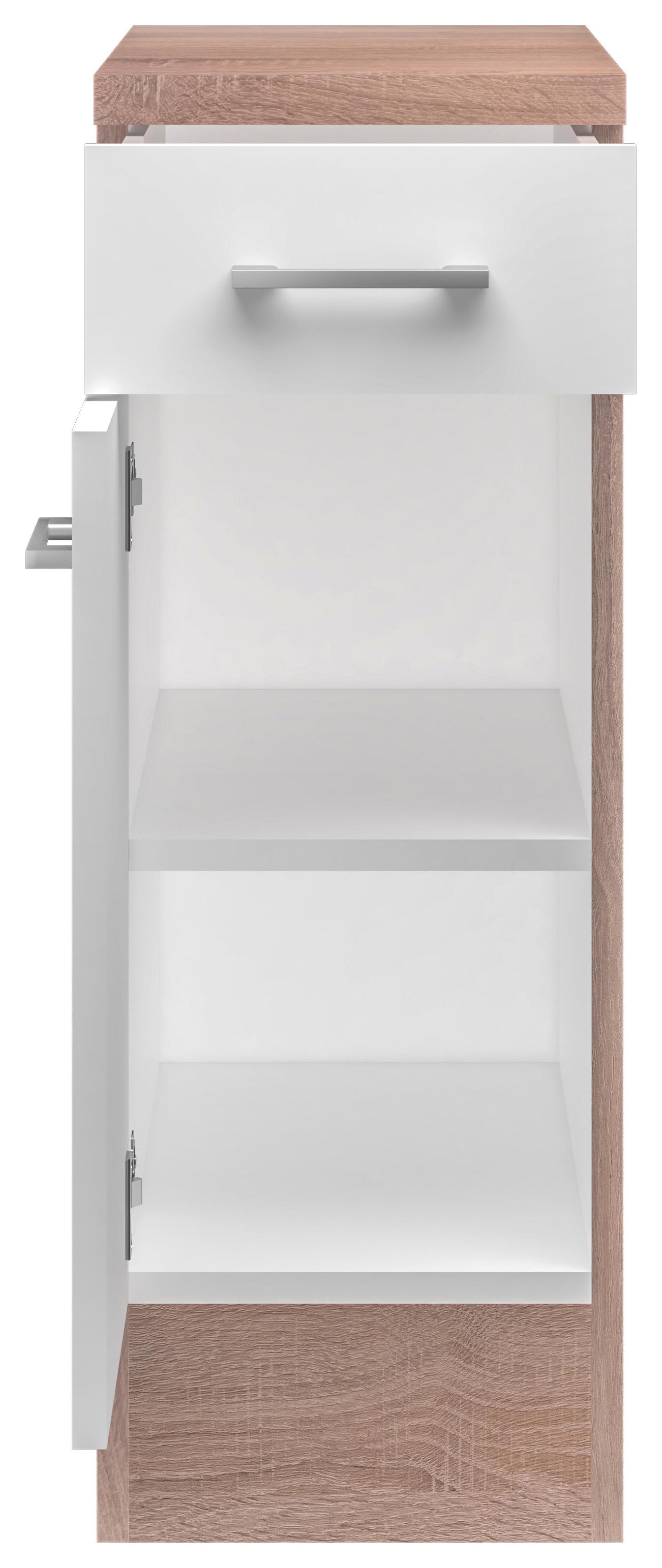 Kuchyňská Spodní Skříňka Samoa Us 30 - bílá/barvy dubu, Konvenční, kompozitní dřevo/plast (30/85/57cm)