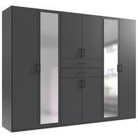 Šatní skříň DILLINGEN - černá/barvy grafitu, Konvenční, kompozitní dřevo/plast (270/208/58cm) - Mömax