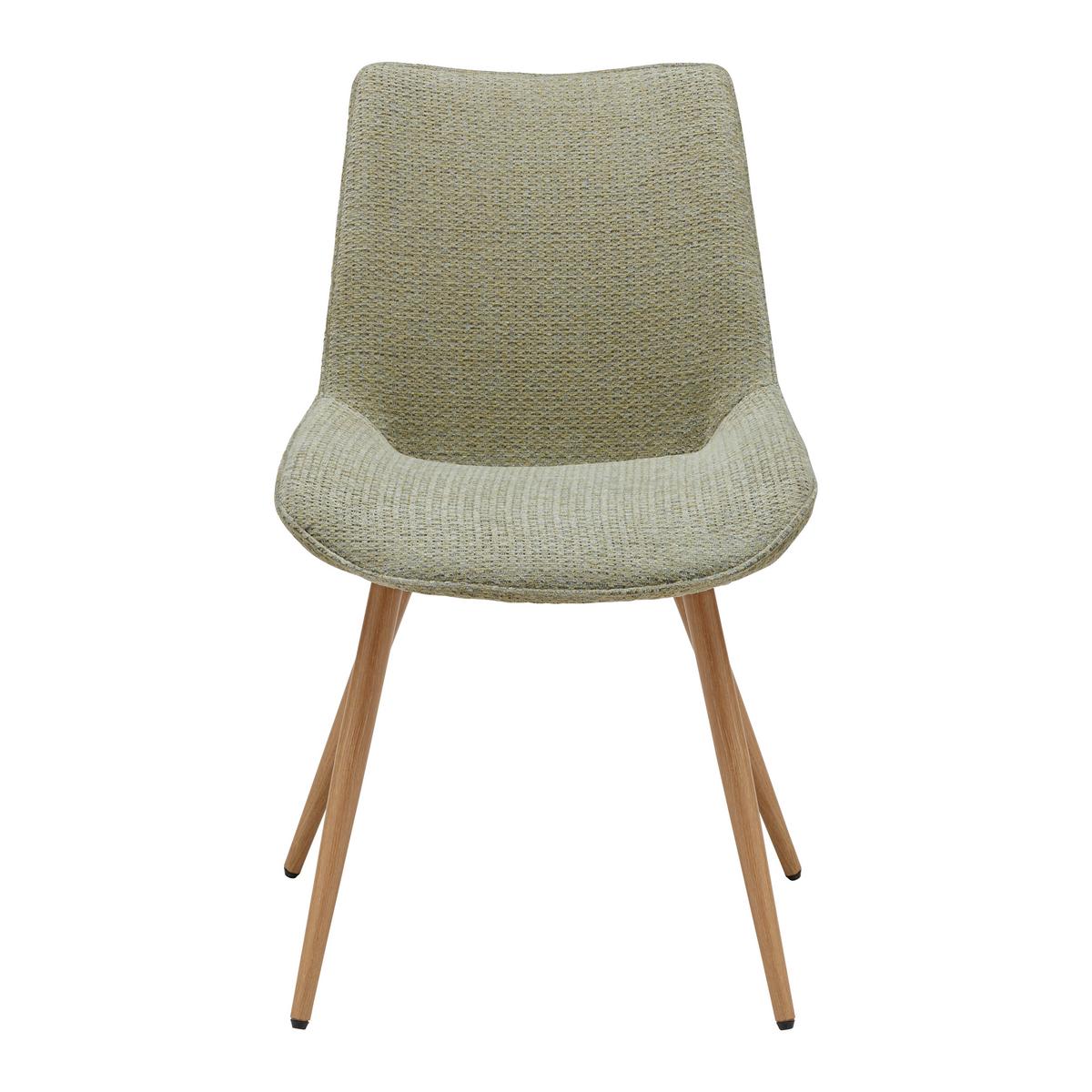 ŽIDLE LOU - barvy dubu/světle zelená, Moderní, kov/dřevo (52/84/60cm) - Mömax