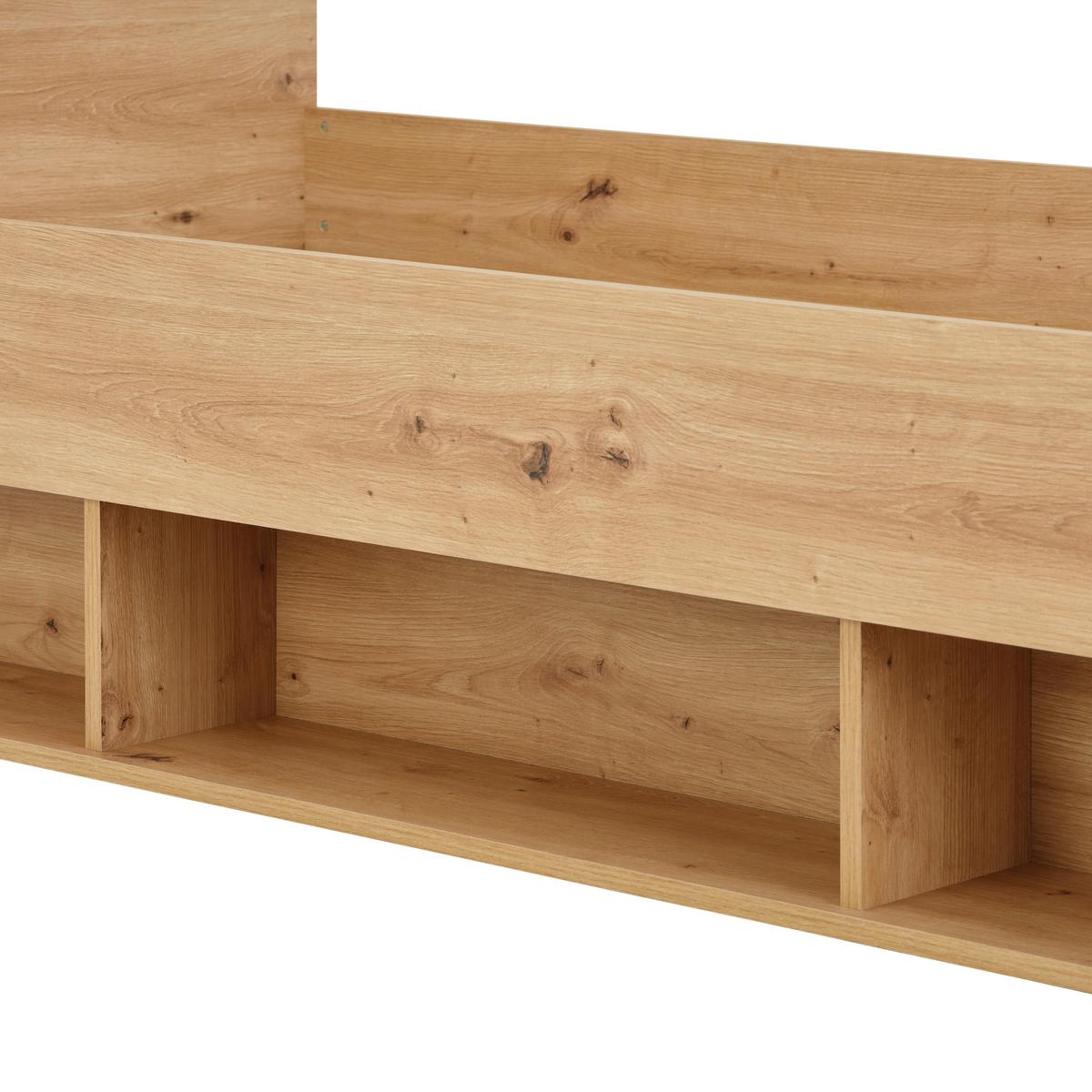 Bett Basic Two - Weiß/Eiche Artisan, KONVENTIONELL, Holzwerkstoff (90/200cm)