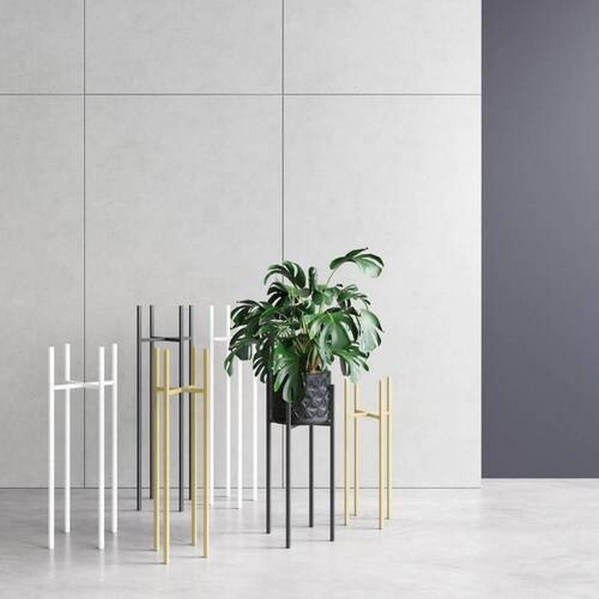 Blumenständer Aluminium Schwarz BxHxT: 26x60x26 Ccm - Schwarz, Basics, Metall (26/60/26cm)