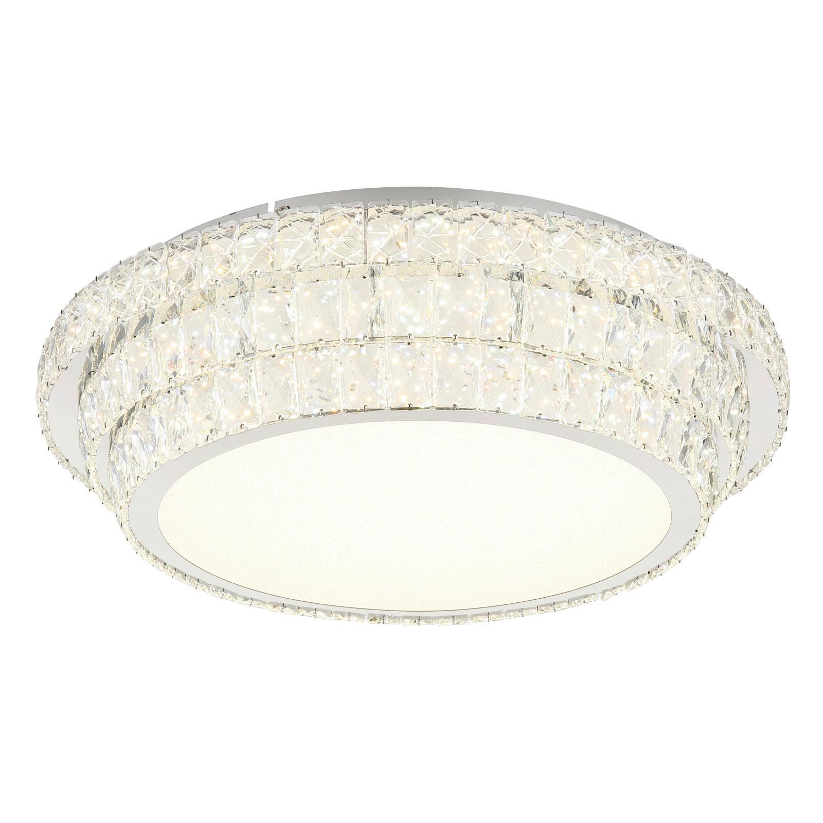 STROPNÉ LED SVIETIDLO KLARA - číra/chrómová, Design, kov/plast (60/60/15,5cm) - Globo