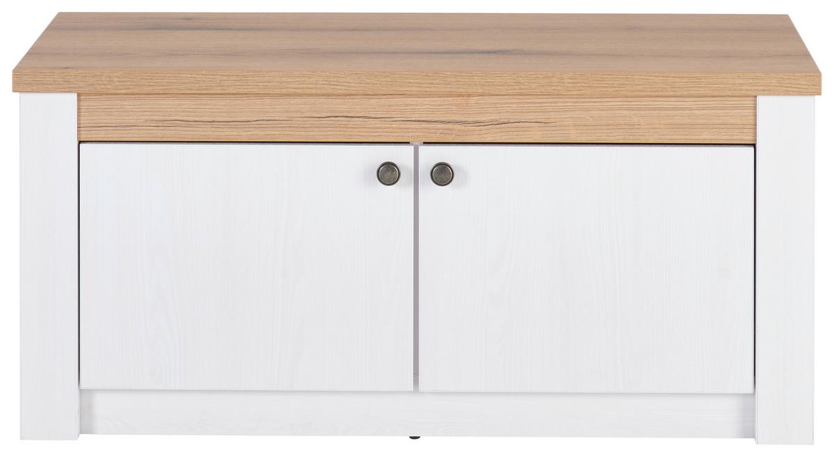 Sitzbank Rovigio Weiß, Eiche-/ Lärchefarben Dekor B: 97 cm - Eichefarben/Lärchefarben, Basics, Holzwerkstoff (97/45,5/42,5cm) - Landscape