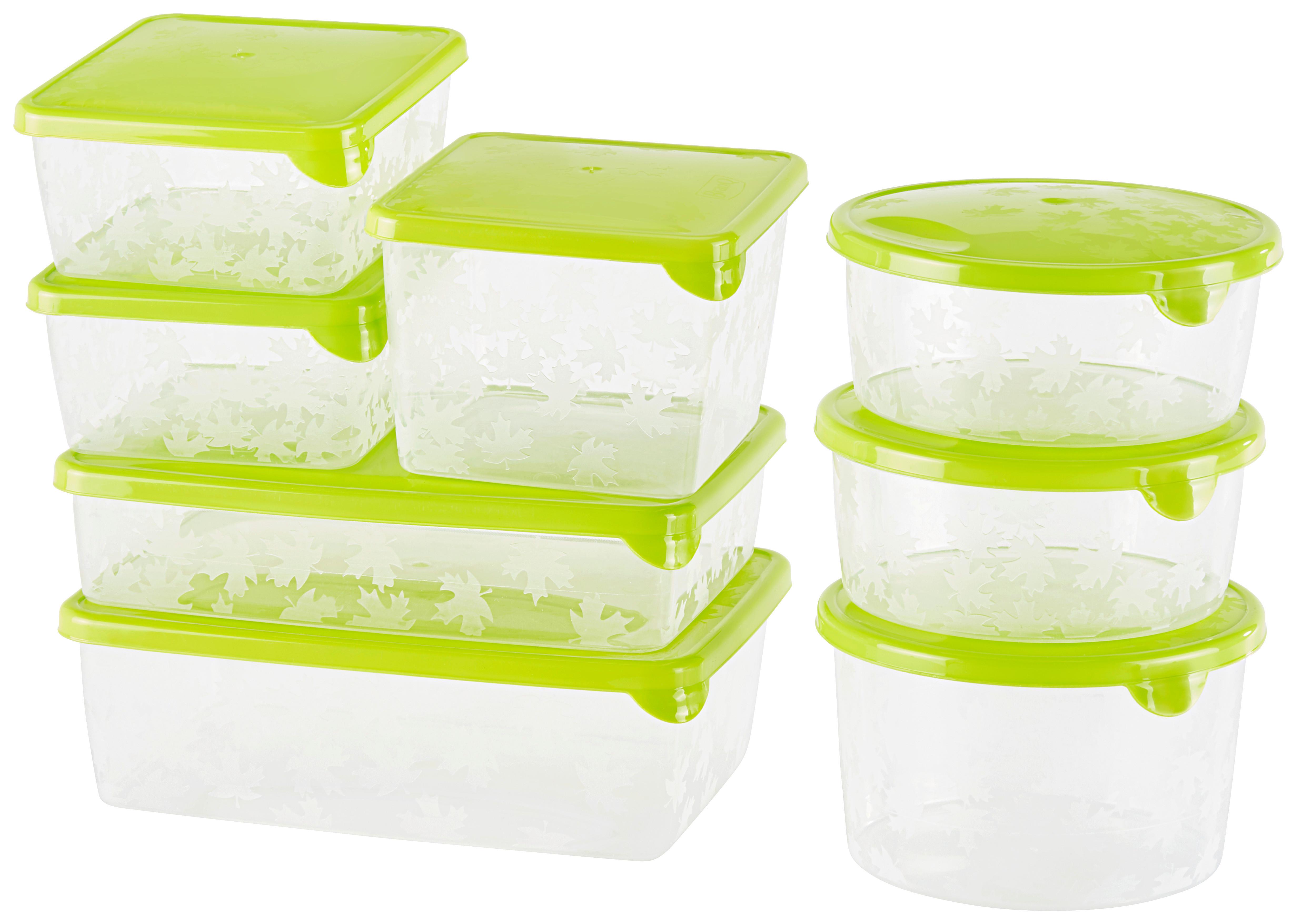 Frischhaltedosen 8er-set Sonja Versch. Größen - Transparent/Grün, KONVENTIONELL, Kunststoff - Homezone