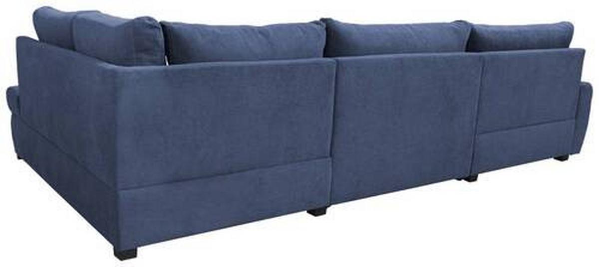 Ecksofa Canion - Chromfarben/Dunkelblau, Design, Textil (174/322/173cm) - Livetastic