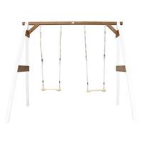 Schaukel Double Swing - Braun/Weiß, Basics, Holz (254/207/160cm) - Ambia Garden