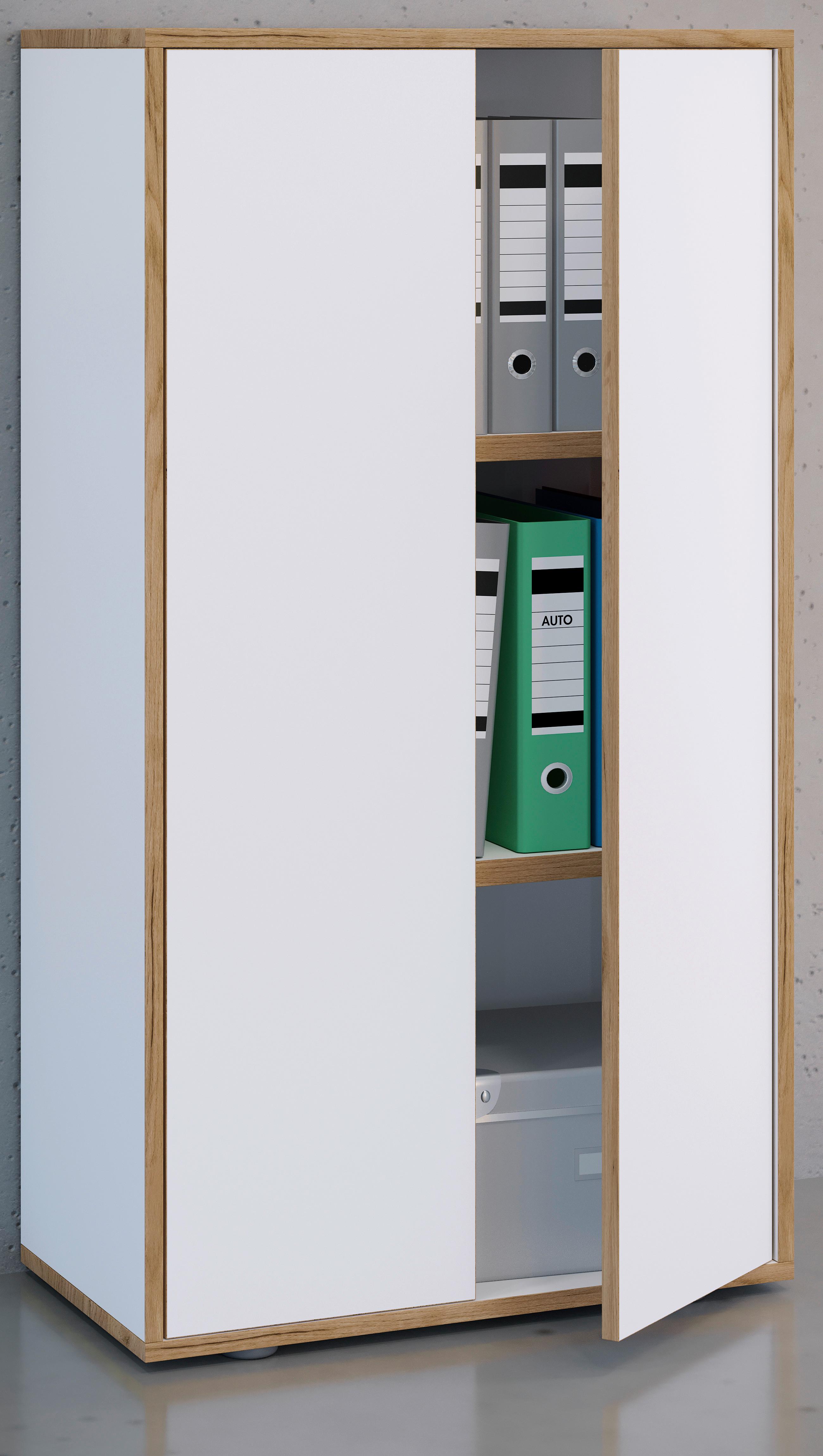 Aktenschrank Salia Weiß, Honigeiche B: 60 cm - Honigeiche/Weiß, Design, Holzwerkstoff (60/110/33cm) - MID.YOU