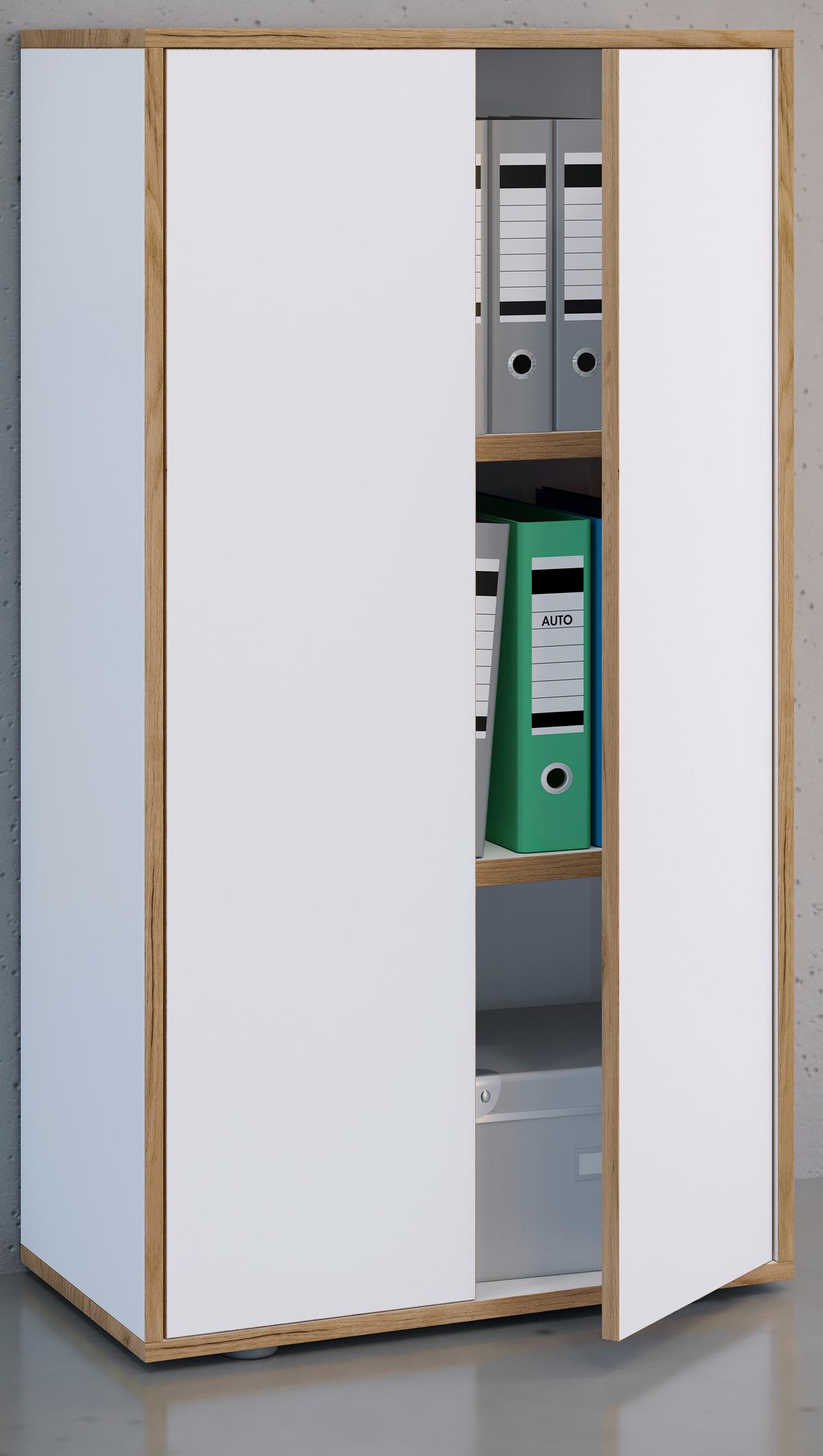Aktenschrank Salia Weiß, Honigeiche B: 60 cm - Honigeiche/Weiß, Design, Holzwerkstoff (60/110/33cm) - MID.YOU