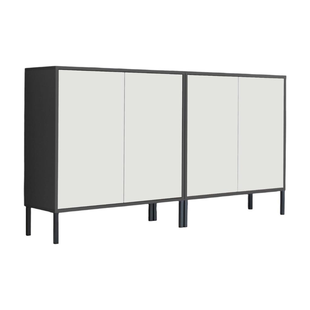 Sideboard Mailand 2b:158cmweiß/Anthrazit