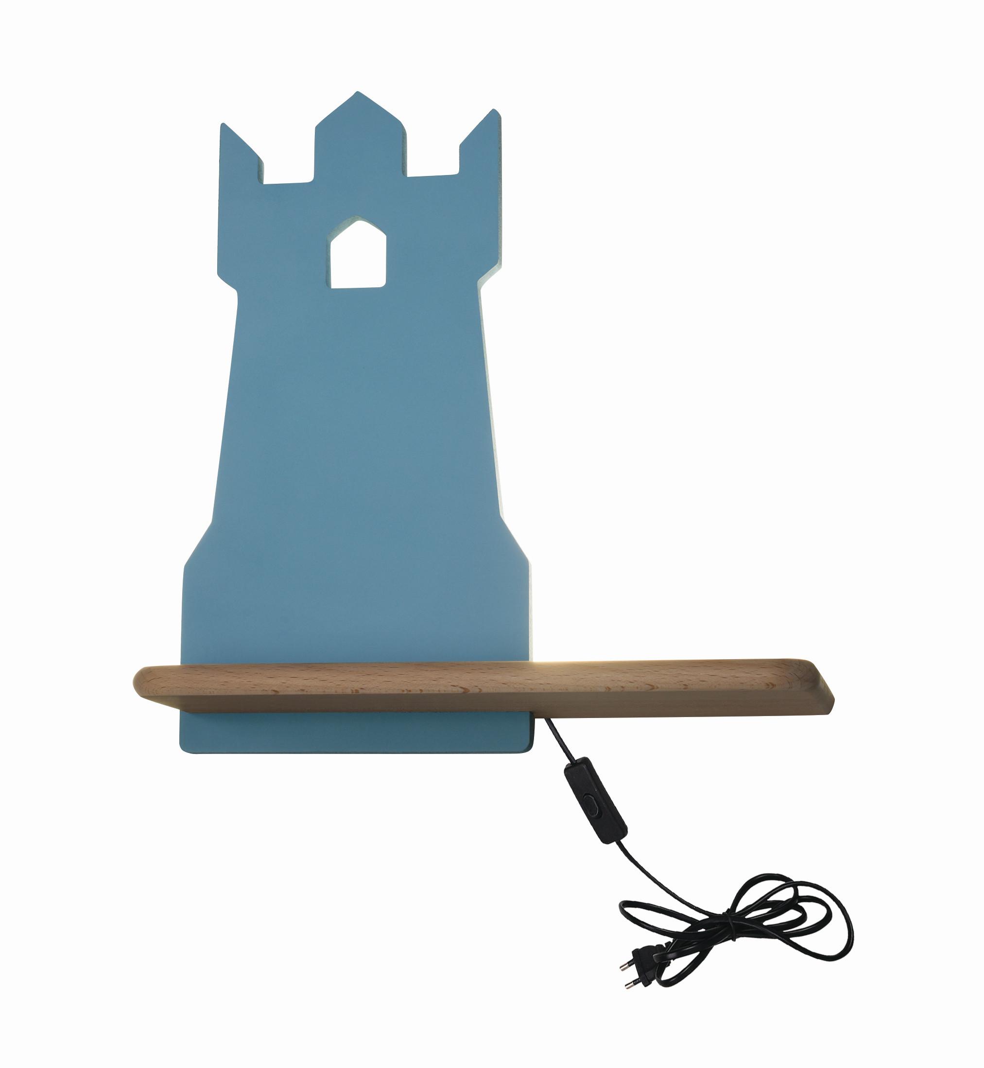 KINDERWANDLEUCHTE 21-85047 TOWER - Blau, Basics, Holz/Holzwerkstoff (27/12/28.5cm)