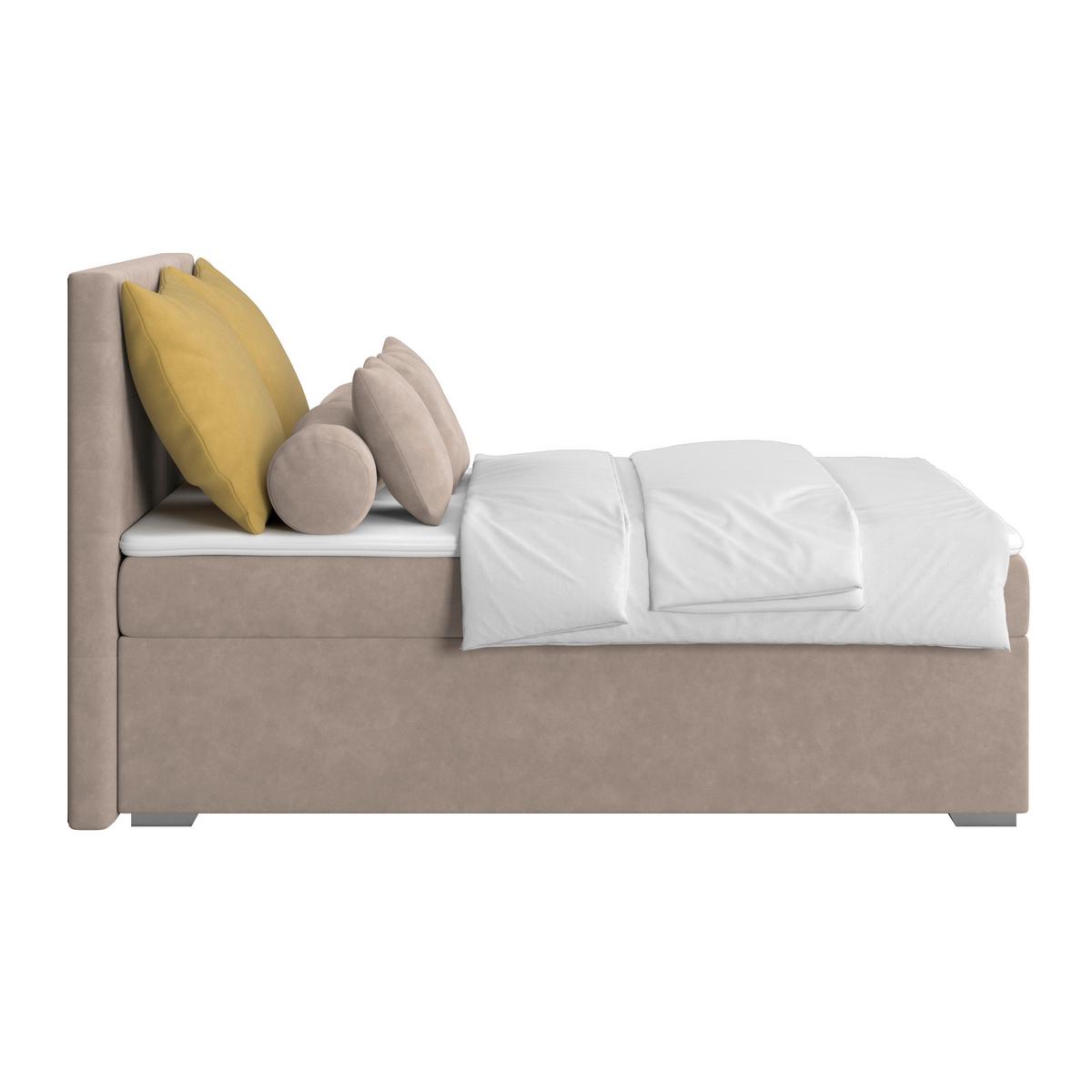 Čalúnená posteľ ADRIA 140x200 cm, cappuccino - cappuccino/chrómová, Konventionell, drevo/textil