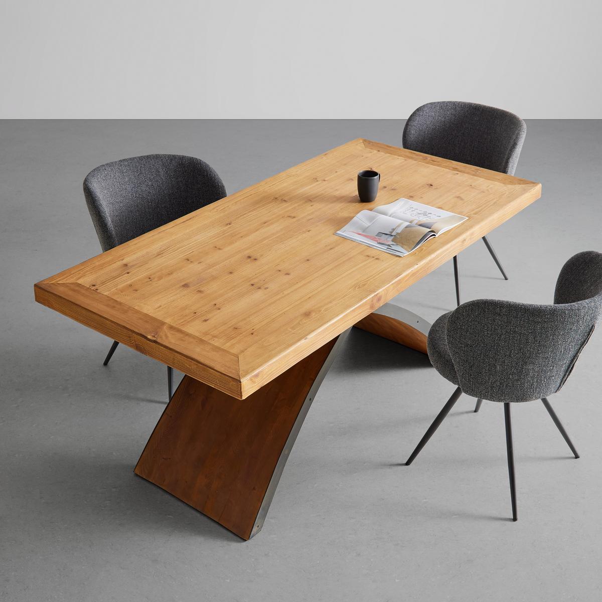 Jedálenský stôl masív LAURIEN 180x90 cm - farba borovice, Modern, kov/drevo (180/90/75cm) - Bessagi Home