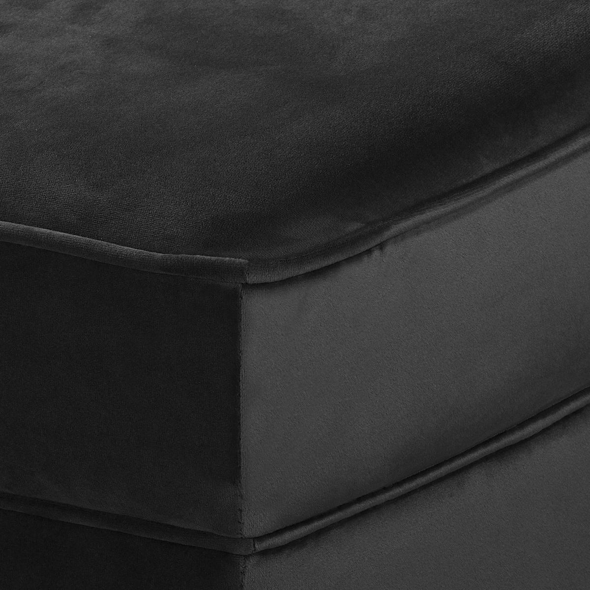 Récamiere Pako Schwarz B: 185cm - Schwarz/Braun, Design, Textil (185/93/75cm) - Livetastic