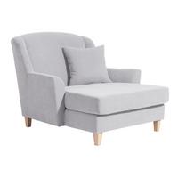 Big Sessel Mit Armlehnen Judith Velours Silberfarben - Silberfarben/Naturfarben, MODERN, Textil (136/107/142cm) - Max Winzer