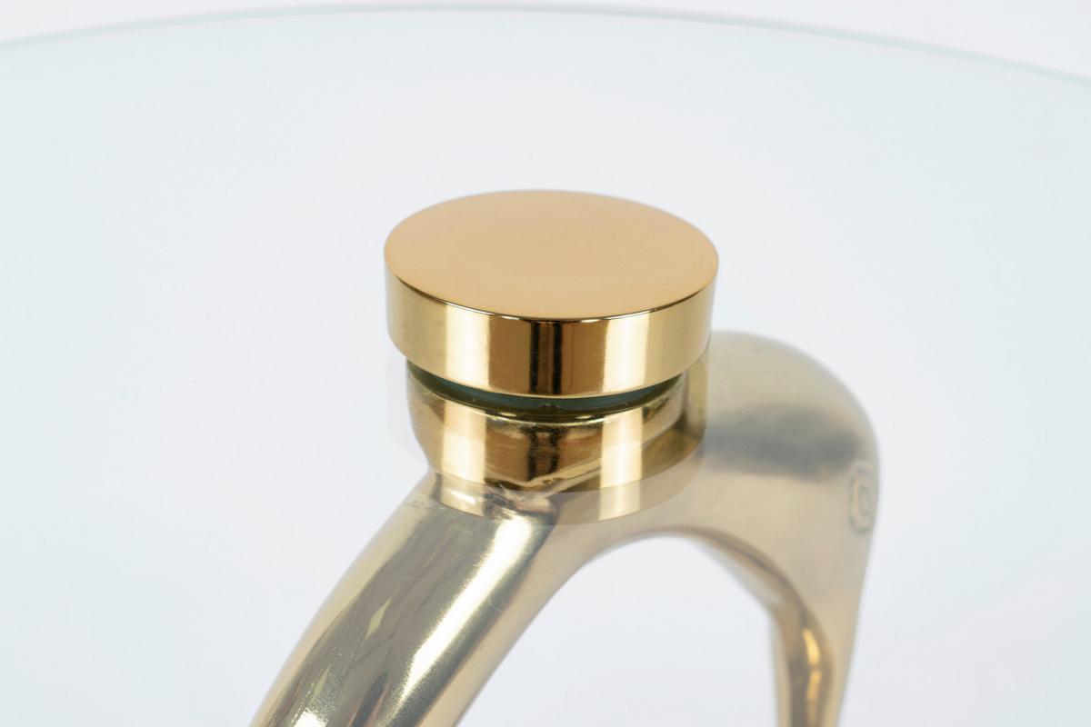 Beistelltisch Animalty 325 Goldfarben B: 58 Cm - Goldfarben, Design, Glas/Metall (40/40/58cm) - Kayoom