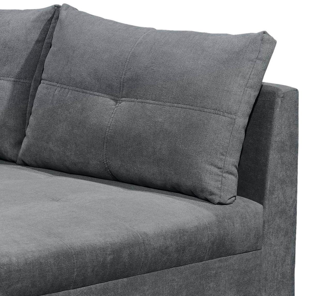 Ecksofa Mit Schlaffunktion + Kissen Lea, Polyester-Nylon - Anthrazit/Schwarz, Basics, Holzwerkstoff/Textil (248/176cm) - MID.YOU
