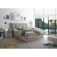 Boxspringbett Mit Topper & Bettkasten 180x200 Preston - Hellgrau, MODERN, Holz/Holzwerkstoff (180/200cm) - Livetastic