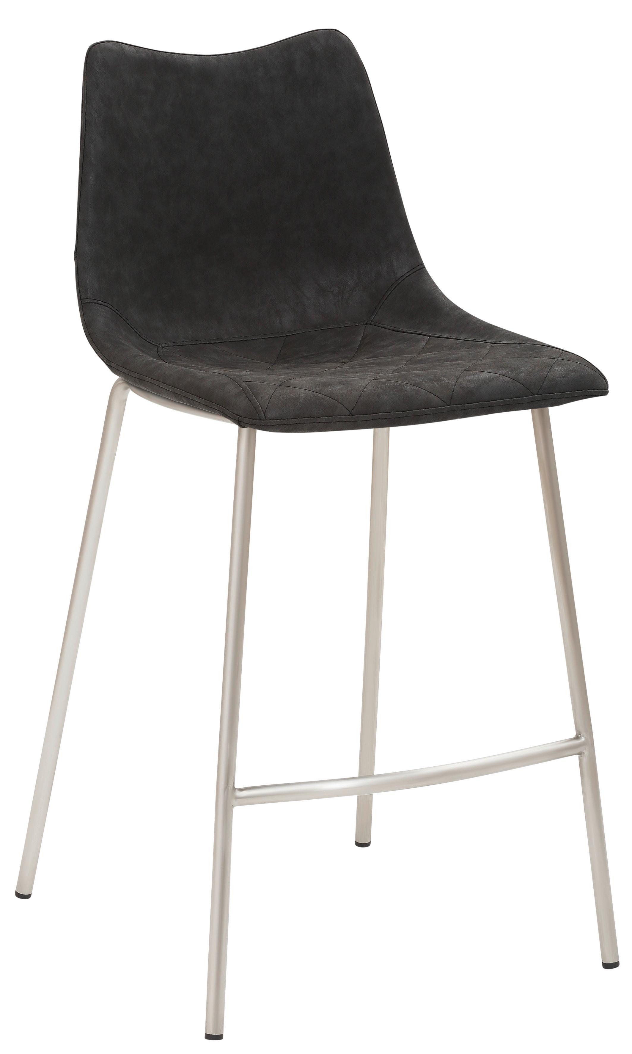 Tresenstuhl My Solo - Edelstahlfarben/Schwarz, KONVENTIONELL, Textil/Metall (49/99,5/55cm) - Livetastic