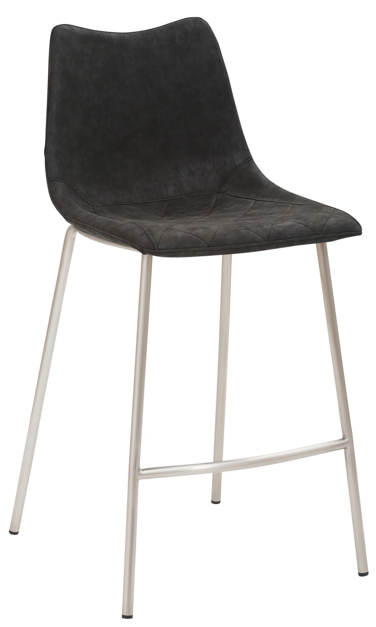 Tresenstuhl My Solo - Edelstahlfarben/Schwarz, KONVENTIONELL, Textil/Metall (49/99,5/55cm) - Livetastic