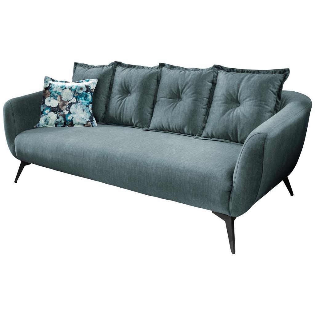 3-Sitzer-Sofa Baggio mit Kissen Blau/Grün