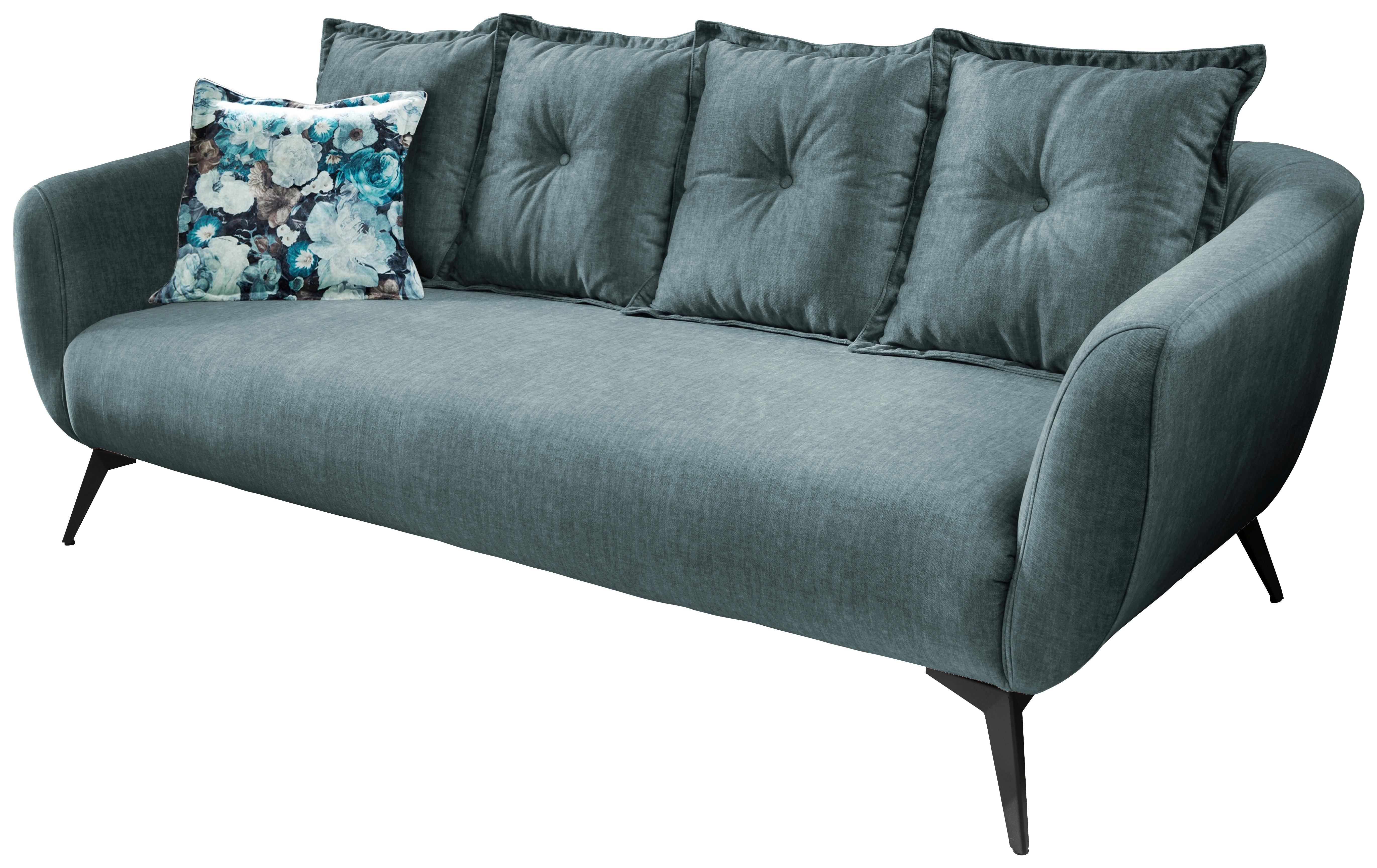 3-sitzer-sofa Baggio Mit Kissen Blau/grün - Blau/Multicolor, MODERN, Holz/Textil (236/94/103cm) - Livetastic