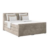 Boxspringbett mit Topper und Bettkasten 160x200 cm Medino - Taupe, KONVENTIONELL, Holz/Holzwerkstoff (160/200cm) - Luca Bessoni