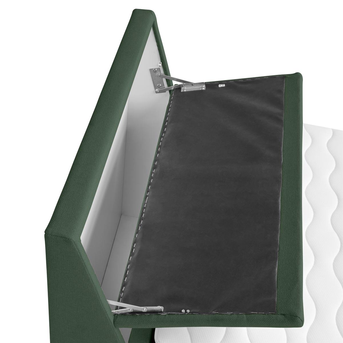 Boxspringbett Mit Bettkasten Nida 100x200 Cm Grün - Schwarz/Grün, MODERN, Holz/Textil (100/200cm) - MID.YOU
