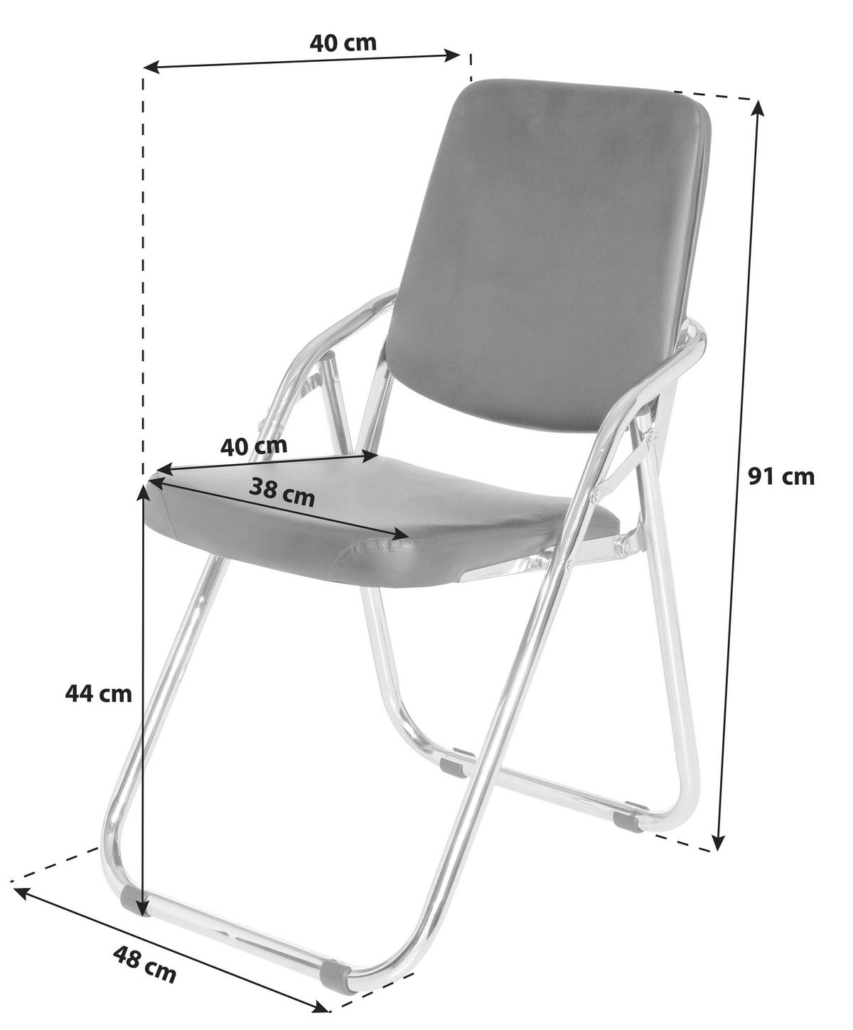 Klappstuhl Esto Schwarz - Chromfarben/Schwarz, MODERN, Textil/Metall (48/91/40cm) - MID.YOU