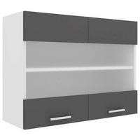 Küchenoberschrank Esilo B: 80 cm Anthrazit/Weiß - Anthrazit/Weiß, KONVENTIONELL, Glas/Holzwerkstoff (80/60/31cm) - MID.YOU