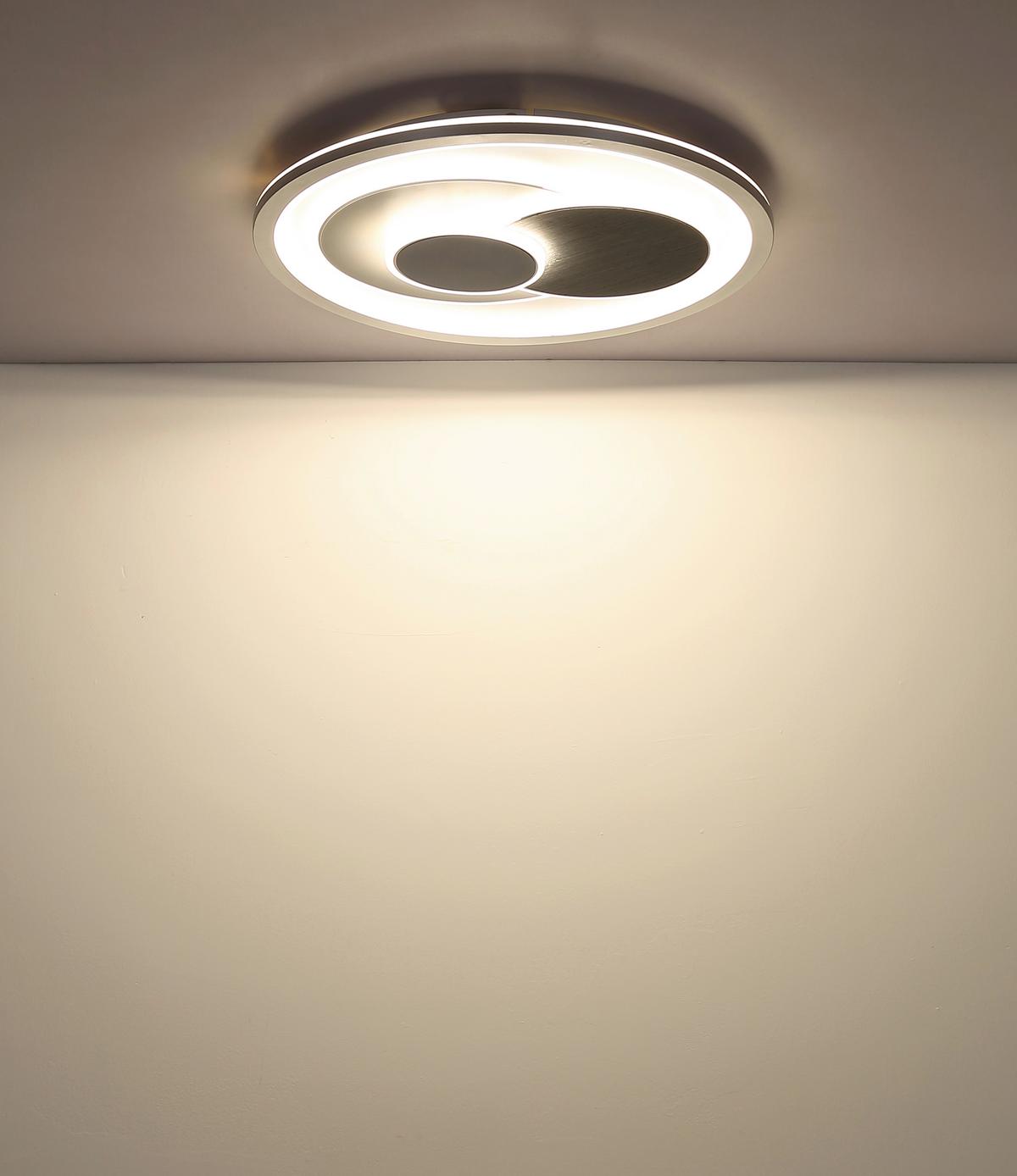 Led Mennyezeti Lámpa 48469 Ruiz I - ezüstszínű/fehér, Design, műanyag/fém (48/5,7cm) - Globo