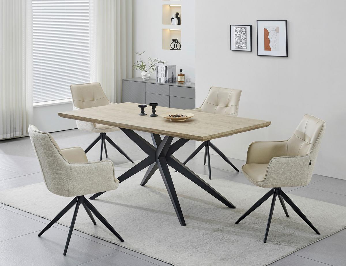 Armlehnstuhl Ion Schwarz/Taupe B: 58 cm - Taupe/Schwarz, MODERN, Holz/Textil (58/87/61,5cm) - Livetastic