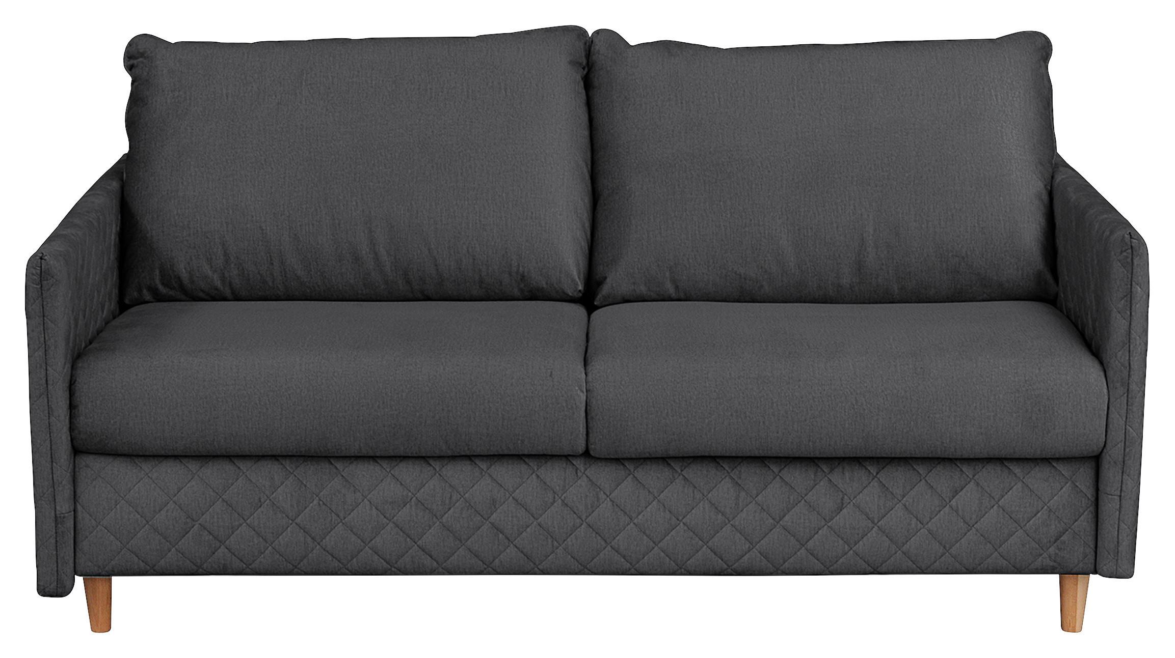 Schlafsofa Sana Anthrazit B: 175 cm - Anthrazit/Naturfarben, Design, Textil (175/95/103cm) - Livetastic