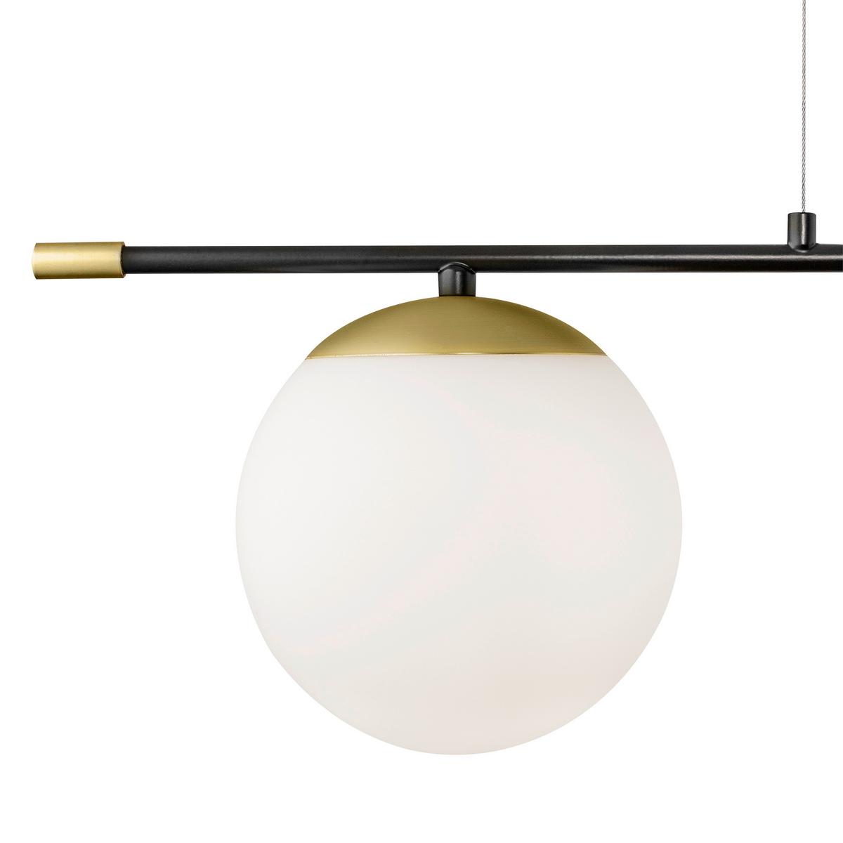 Pendelleuchte Nostalgia - Goldfarben/Schwarz, Trend, Glas/Metall (15/76/95cm) - MAYTONI