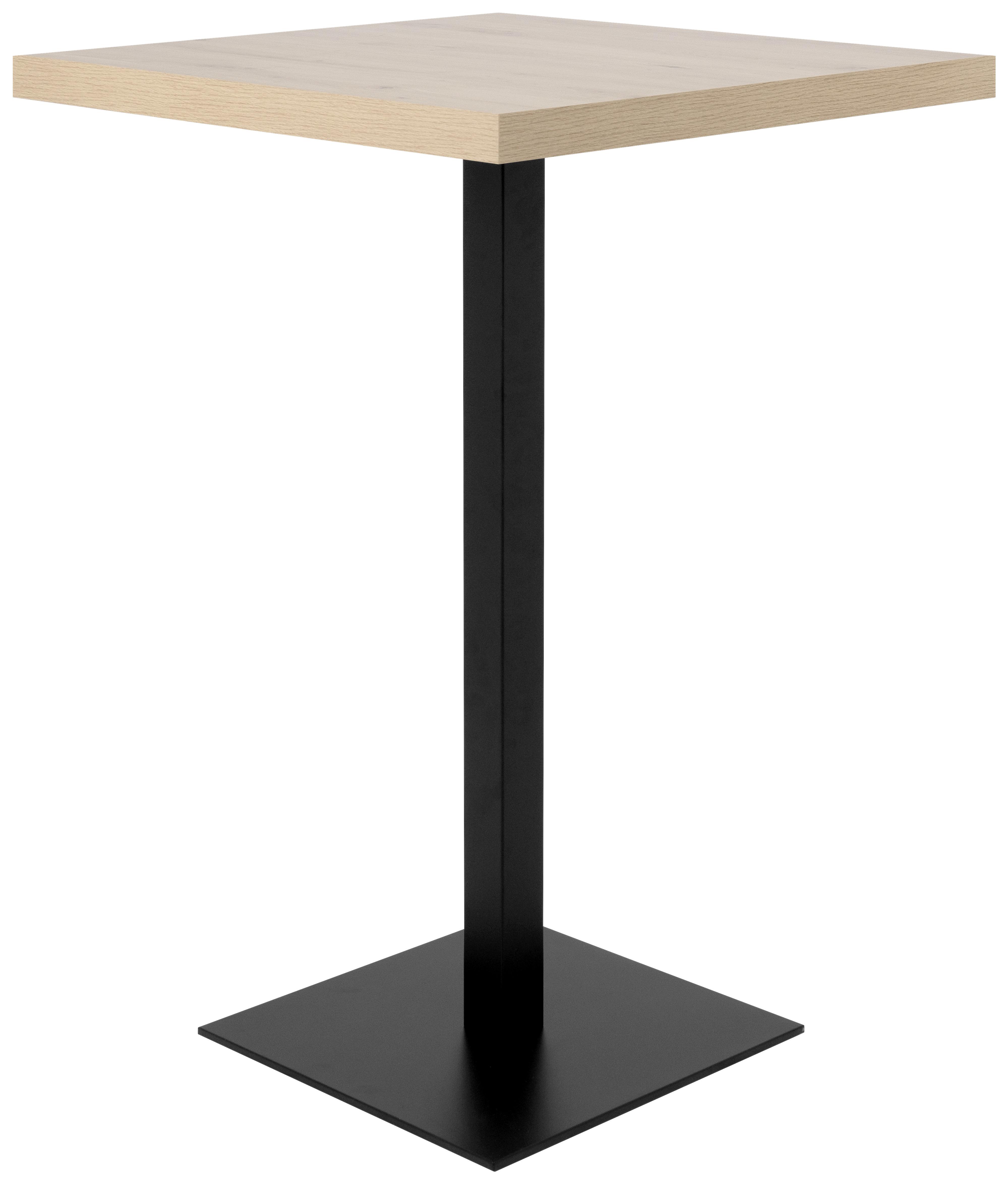 Bartisch in Eichefarben und Schwarz