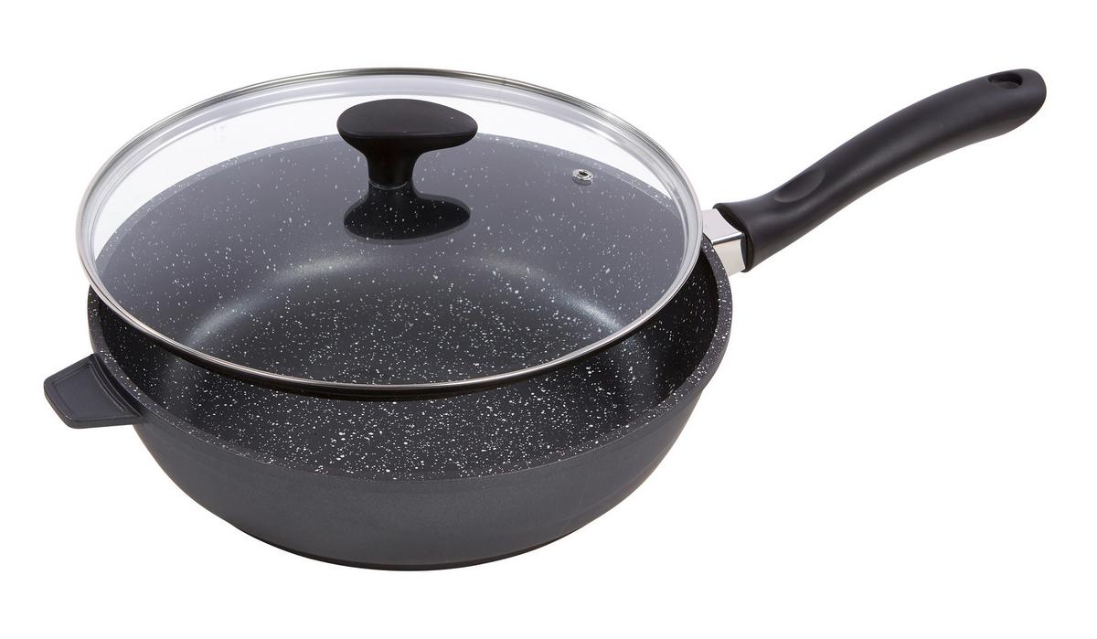 Bratpfanne Julischka - Klar/Schwarz, KONVENTIONELL, Glas/Kunststoff (28/7,5cm) - James Wood