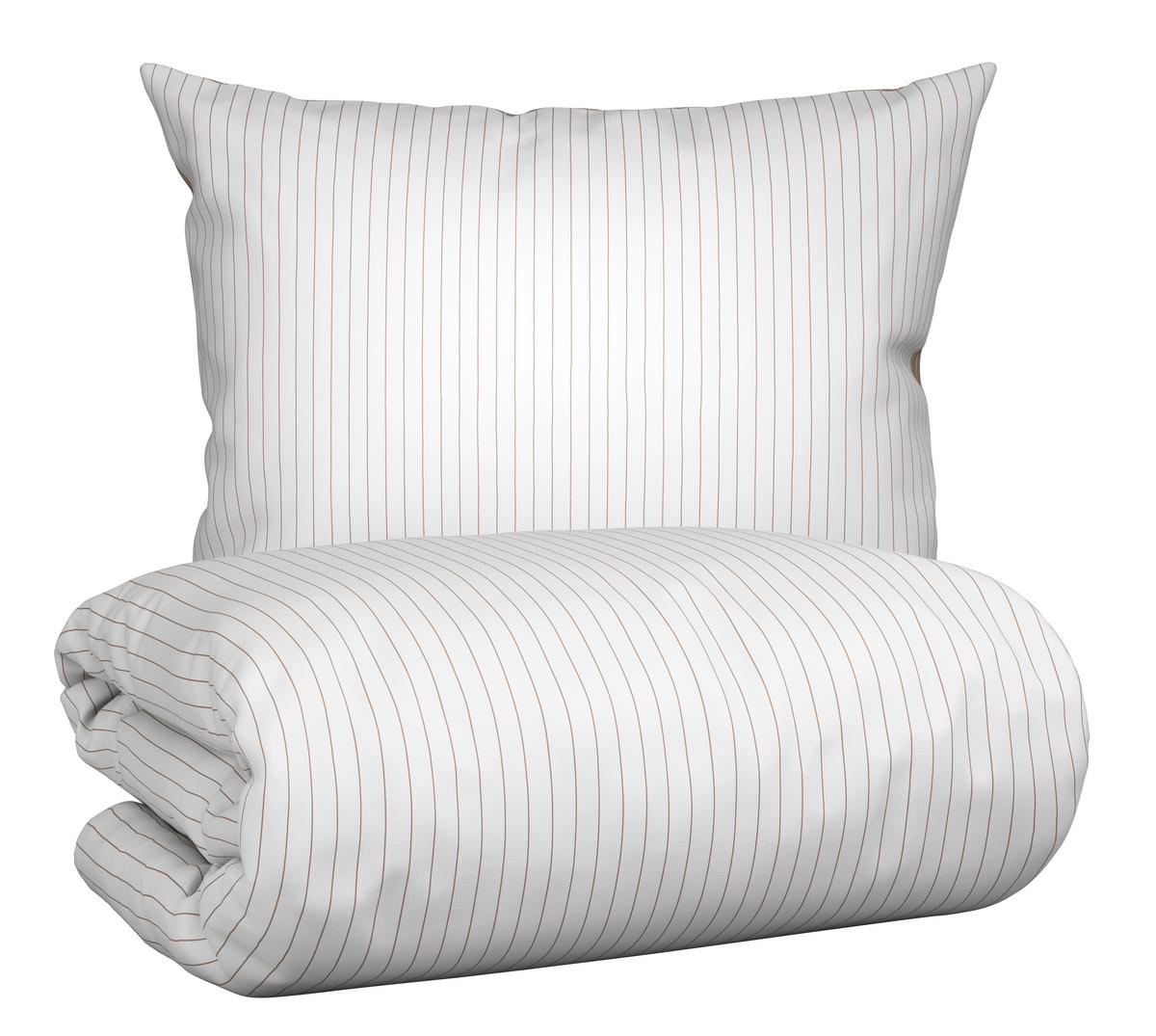 Povlečení Twill XXL, 2x70/90 200/220cm - bílá/béžová, Moderní, textil (200/220cm) - Mömax