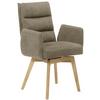 Armlehnstuhl Kampala Cappuccino Gepolstert - Eichefarben/Cappuccino, Basics, Holz/Textil (60/92/65cm) - MID.YOU