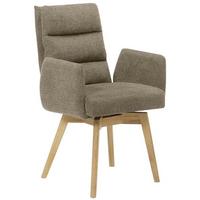 Armlehnstuhl Kampala Cappuccino Gepolstert - Eichefarben/Cappuccino, Basics, Holz/Textil (60/92/65cm) - MID.YOU