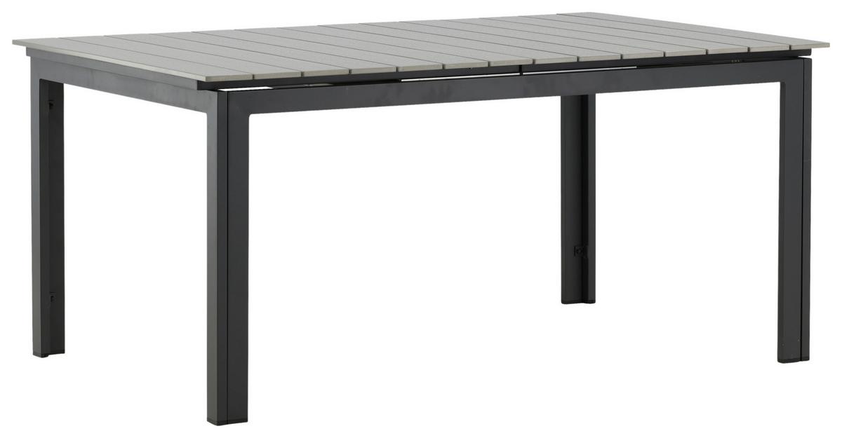 Gartentisch Levels Aluminium L 160 cm - Schwarz/Grau, KONVENTIONELL, Metall (160/100/75cm) - Gardenson