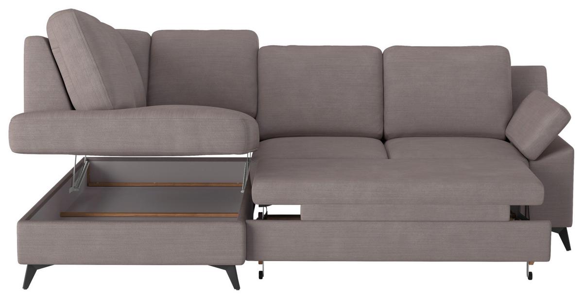 Ecksofa Boom, Taupe S: 170x242 cm - Taupe/Schwarz, KONVENTIONELL, Textil (170/242cm) - Cotta