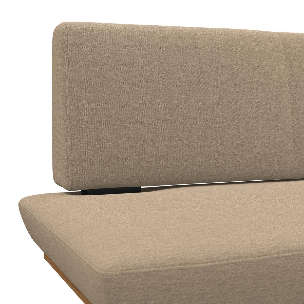 Sitzbank Tristan Webstoff beige, B: 130cm - Beige/Schwarz, MODERN, Holz/Textil (130/48/90cm) - James Wood