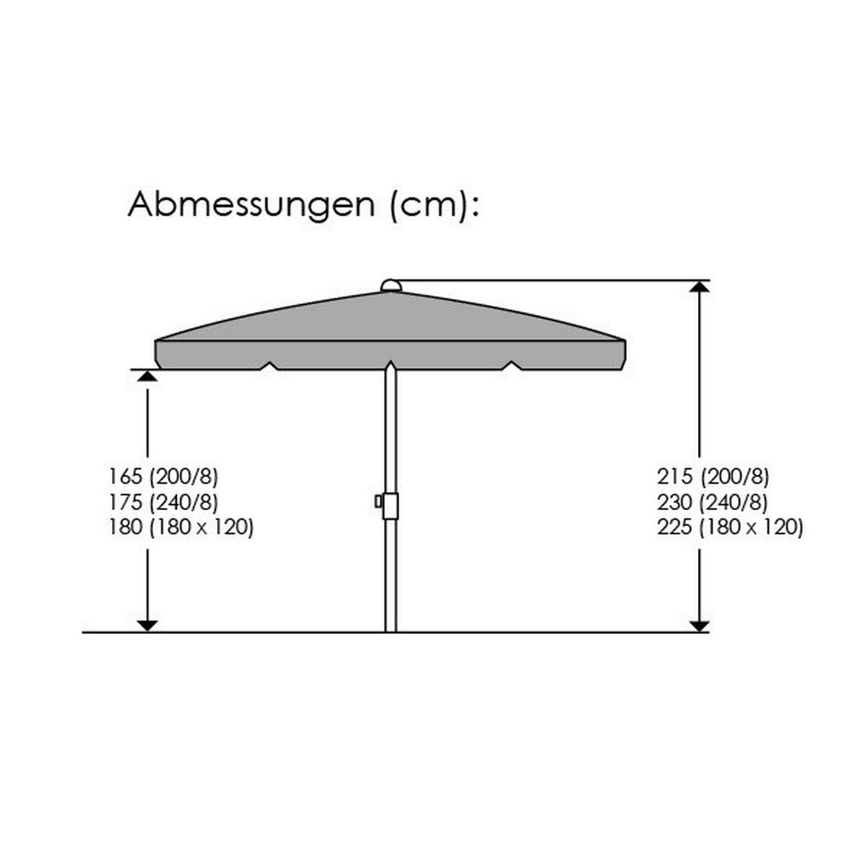 Sonnenschirm Ibiza BxHxT: 240x230x240 cm Terracotta - Terracotta/Weiß, Basics, Textil/Metall (240/230/240cm) - Schneider