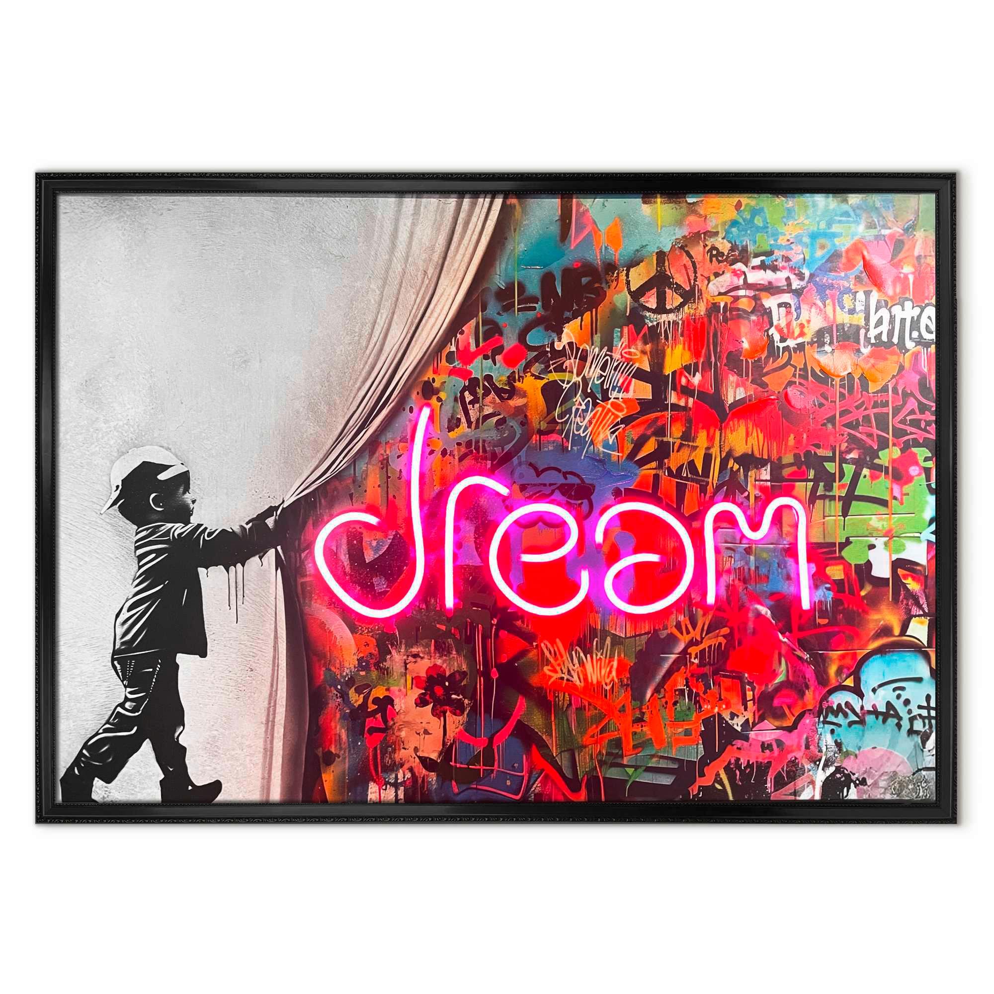 Bild Neon Black Dream - Multicolor/Schwarz, Basics, Holzwerkstoff/Kunststoff (70/100/3,5cm)