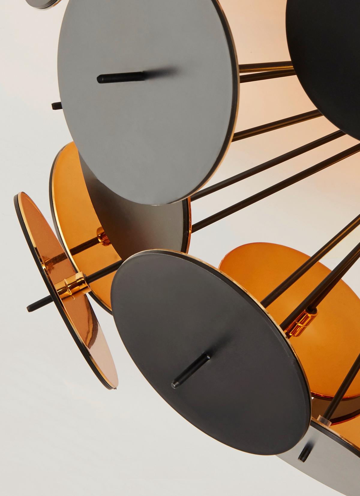 Deckenleuchte Discus 3073-3bg - Goldfarben/Schwarz, Design, Kunststoff/Metall (52/27cm)