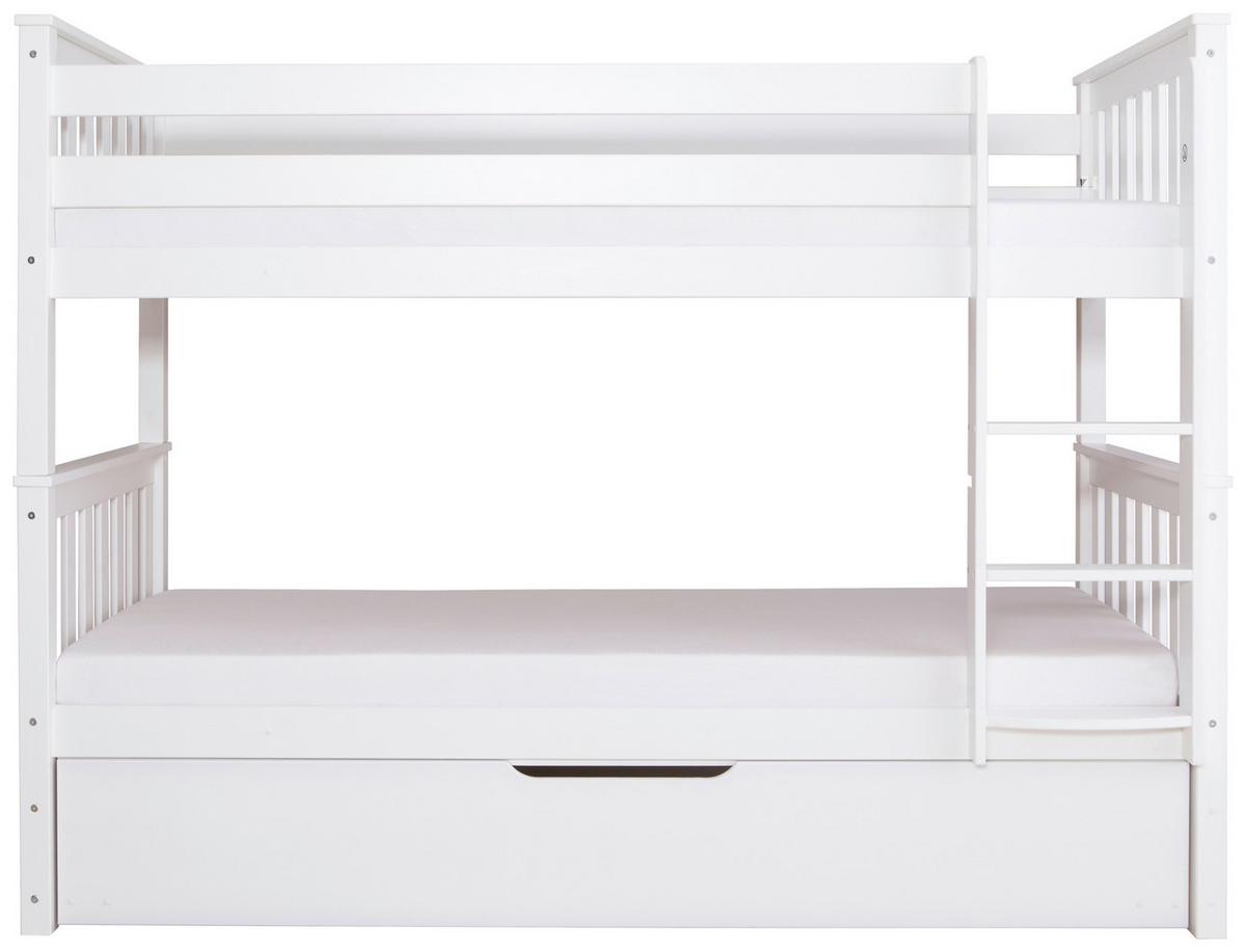 Etagenbett Sammy Weiß Kiefer Massiv 90 Cm M. Bettkasten - Weiß, MODERN, Holz (90/200cm) - MID.YOU