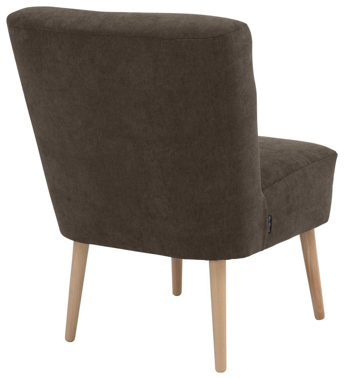Sessel Fiona - Dunkelbraun/Buchefarben, Design, Textil (58/78/68cm) - Max Winzer