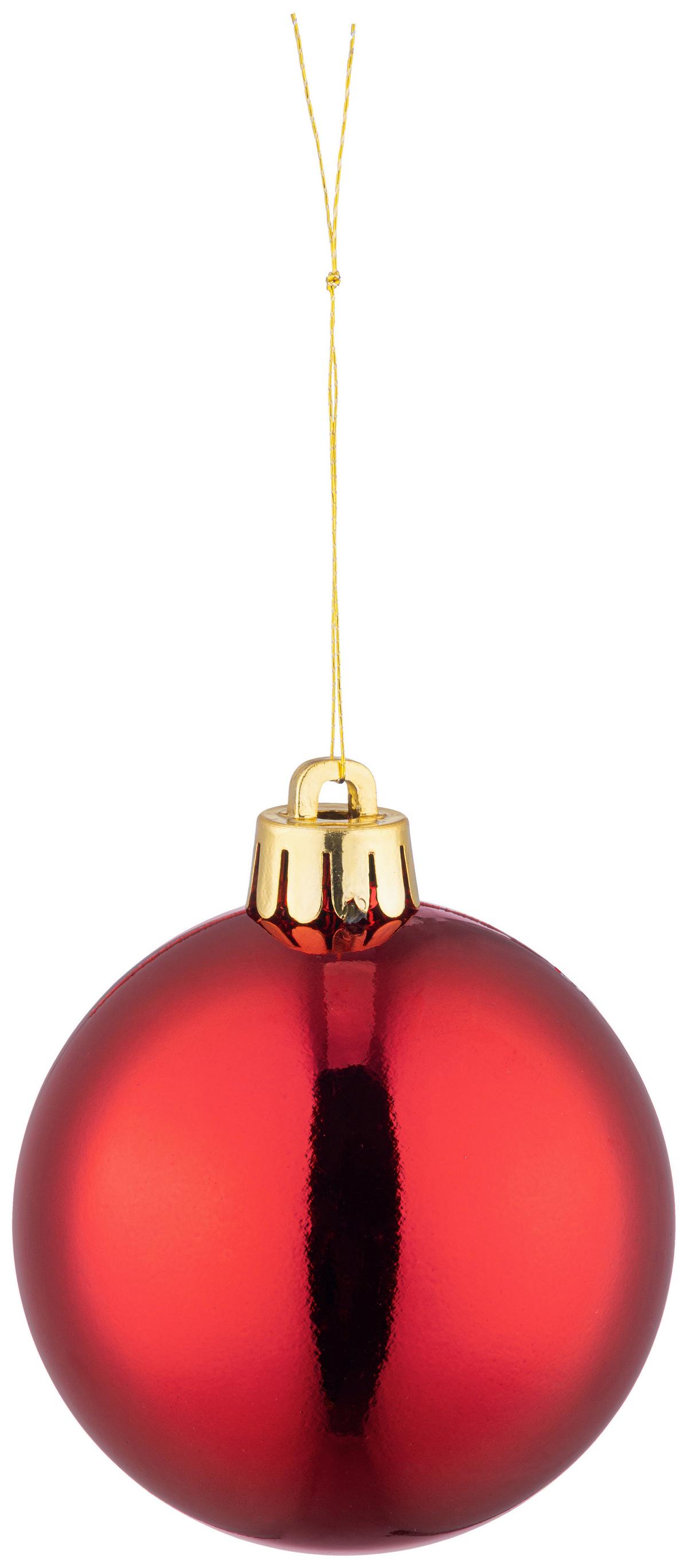 CHRISTBAUMKUGEL-SET Dirk, Rot, 90-teilig - Rot, KONVENTIONELL, Kunststoff - Luca Bessoni