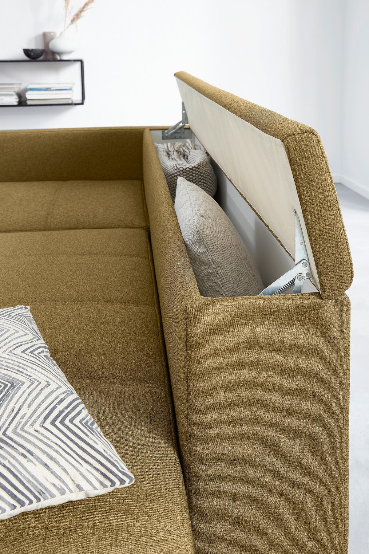 Ecksofa Looks Iii - Messingfarben/Schwarz, Design, Textil (287/229cm) - LOOKS by W.Joop