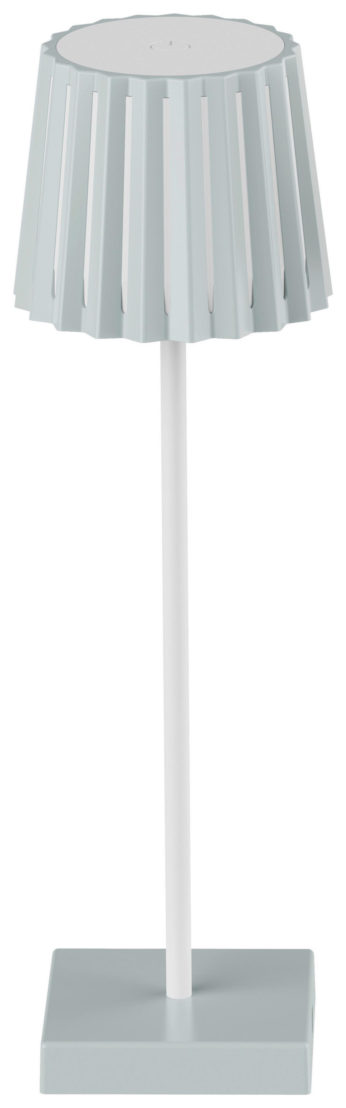 STOLNÍ LAMPA NA BATERIE PLISI - bílá/šalvějově zelená, Moderní, kov/plast (10/28cm) - Mömax