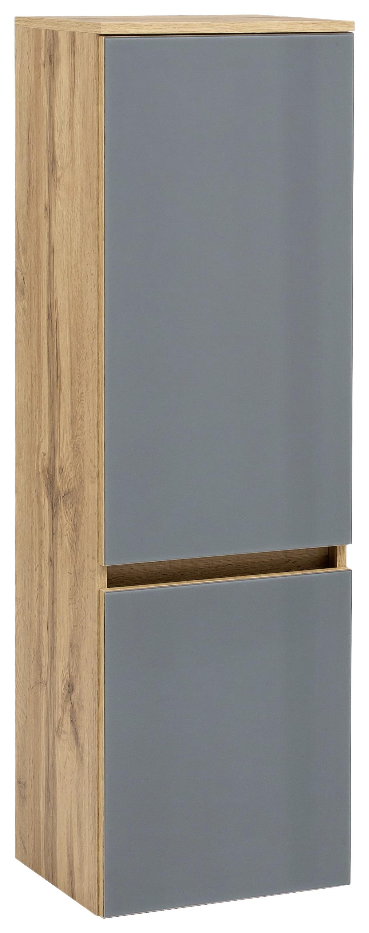 Badmöbel-set 6-tlg. Inkl. Led Helsinki, Grau/eiche - Eichefarben/Weiß, KONVENTIONELL, Glas/Holzwerkstoff (160cm) - Held